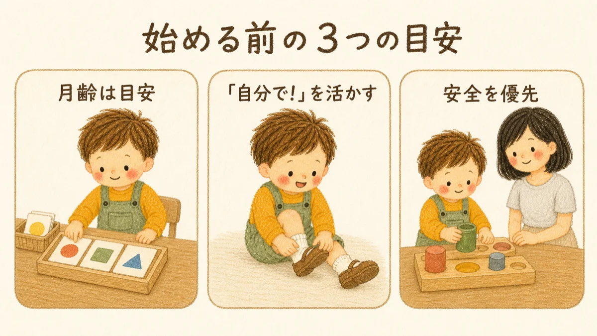 2歳のおうちモンテを始める前に。月齢はすべて目安、「自分で！」を活かす、何より安全を優先する