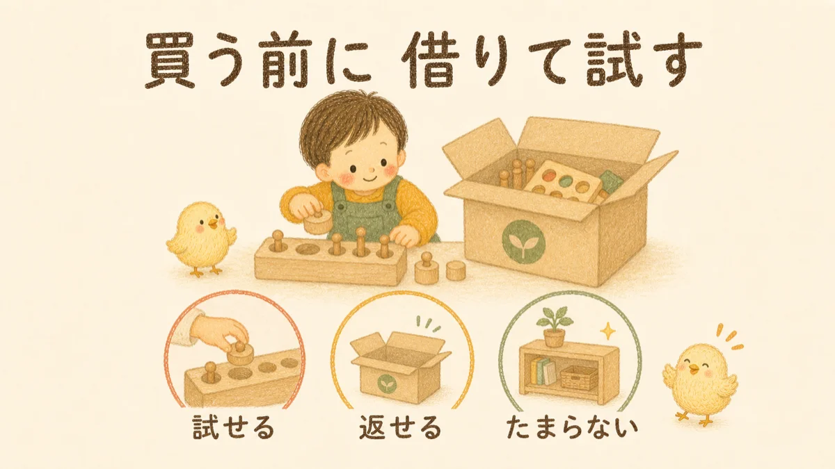 モンテッソーリの教具はレンタル・サブスクで借りて試せる。買う前に本物を体験できる選択肢