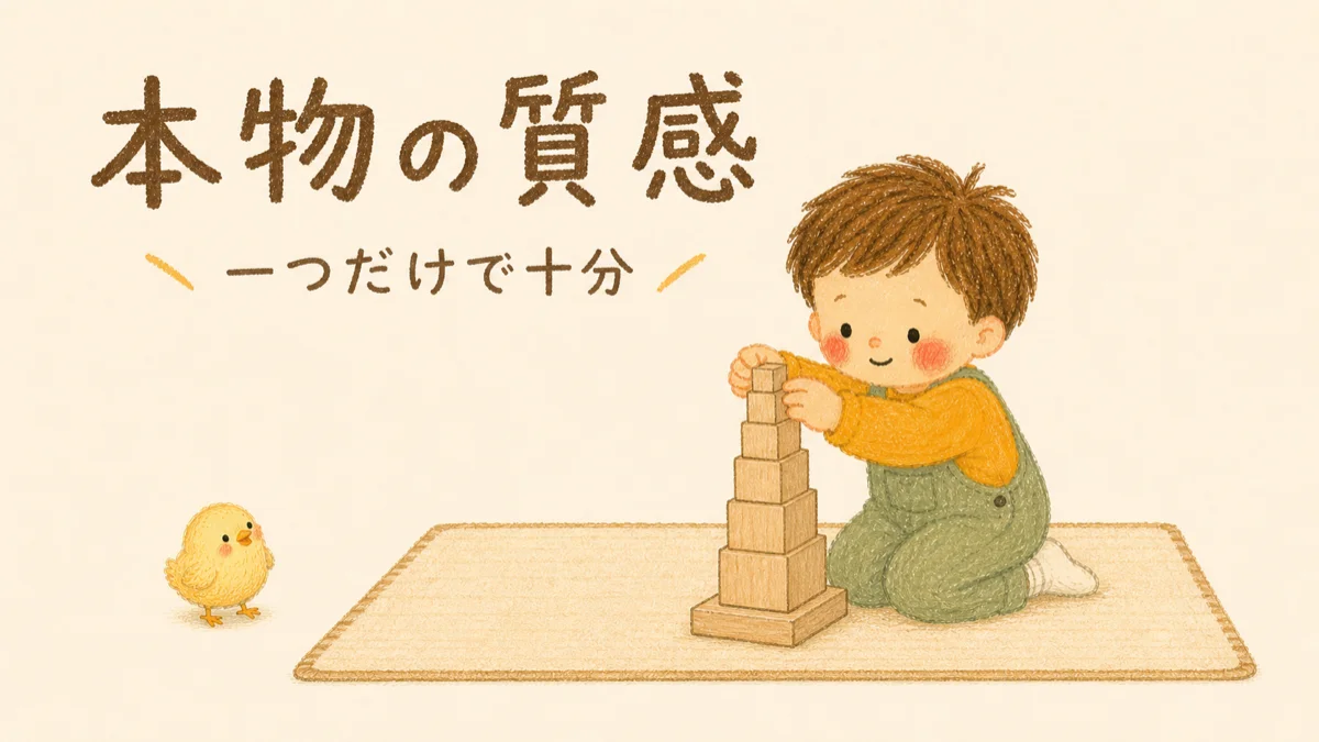 市販のモンテッソーリ教具。完成度が高く、そのまま使える。素材や仕上げの美しさも子どもに伝わる