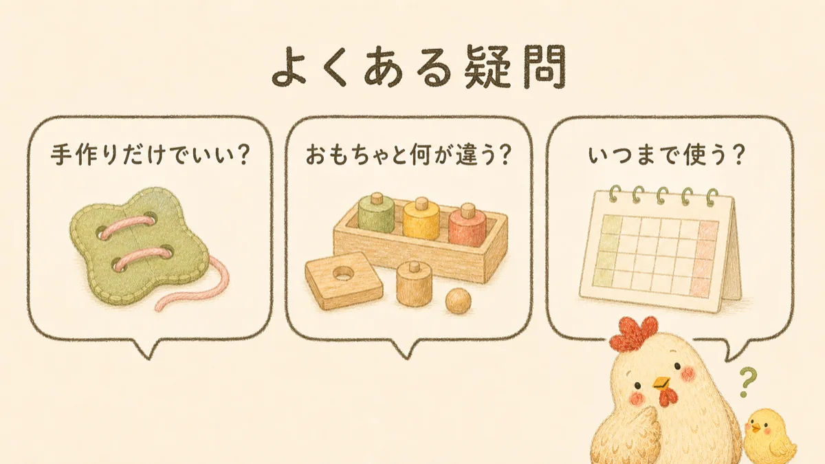 モンテッソーリの教具についてよくある疑問。手作りで十分か、教具とおもちゃの違い、いつまで使うか